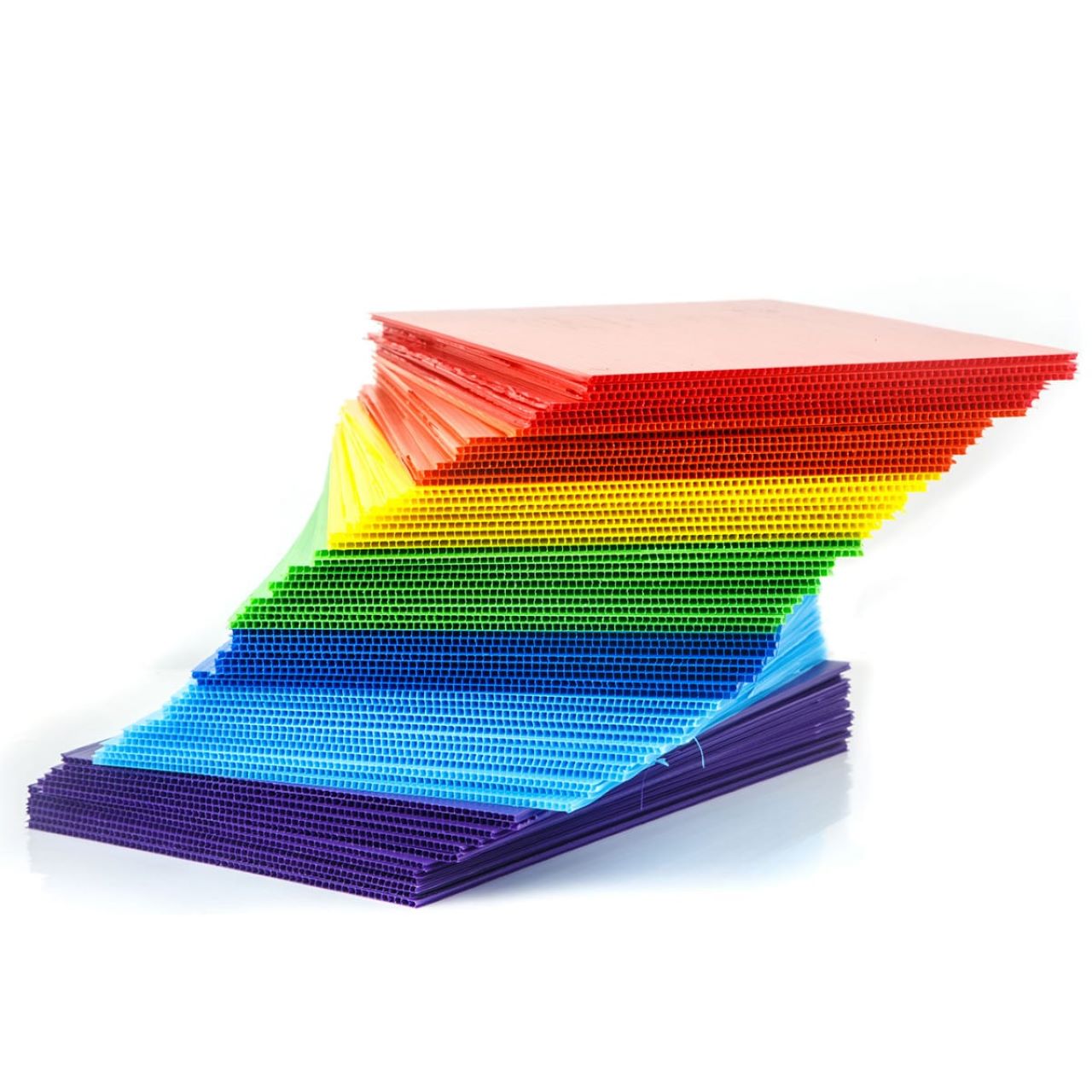stacked colored plastic sheets